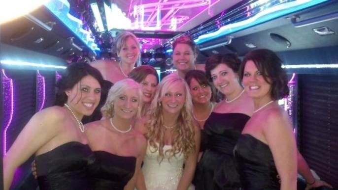 Happy customers enjoying luxury limousine service from logisticsmovehub.pro in a memorable experience.